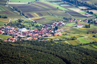 Vue aérienne de Gleishohrbach à le quartier Gleiszellen in Gleiszellen-Gleishorbach dans le département Rhénanie-Palatinat, Allemagne