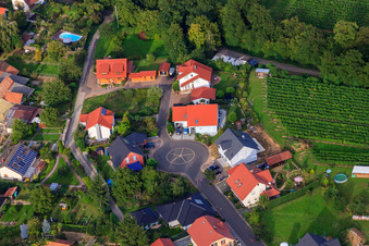 Vue aérienne de Cercle de virage sur la Friedrich-Koch-Straße à Oberhausen dans le département Rhénanie-Palatinat, Allemagne