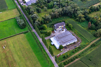 Vue aérienne de Zone industrielle d'Am Bruchbach à le quartier Schaidt in Wörth am Rhein dans le département Rhénanie-Palatinat, Allemagne