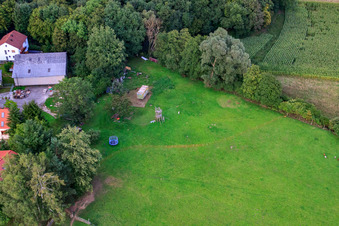 Vue aérienne de Moulin à bois à Kandel à Kandel dans le département Rhénanie-Palatinat, Allemagne