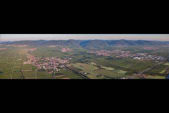 Vue aérienne de Panorama Perspective Edesheim et Edenkoben à Edenkoben dans le département Rhénanie-Palatinat, Allemagne