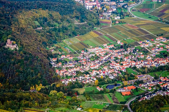 Vue oblique de Ruines de Landeck à Klingenmünster dans le département Rhénanie-Palatinat, Allemagne