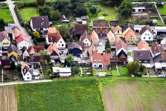 Gänsried à Freckenfeld dans le département Rhénanie-Palatinat, Allemagne depuis l'avion