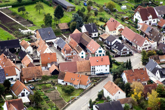 Vue aérienne de Gänsried x Hauptstr à Freckenfeld dans le département Rhénanie-Palatinat, Allemagne