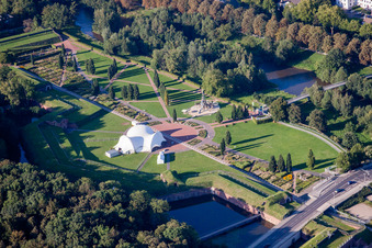 Vue aérienne de Parc de la Poudrière Jülich / Parc de la Tête de Pont à Jülich dans le département Rhénanie du Nord-Westphalie, Allemagne