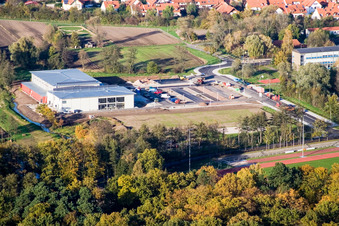 Salle Bienwald à Kandel dans le département Rhénanie-Palatinat, Allemagne depuis l'avion