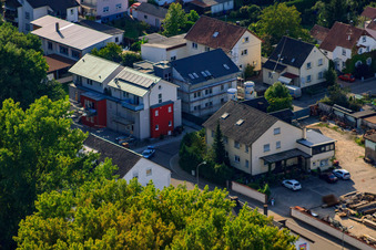 Vue aérienne de Coin de la Waldstraße/Elsässer Straße à Kandel dans le département Rhénanie-Palatinat, Allemagne