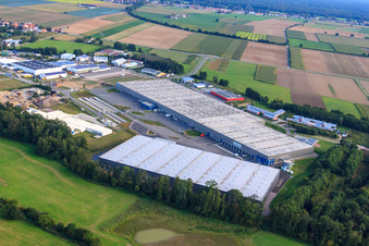 Enregistrement par drone de Groupe logistique ZUFALL - Filiale Kandel et Groupe STS dans le parc industriel de Horst à le quartier Minderslachen in Kandel dans le département Rhénanie-Palatinat, Allemagne