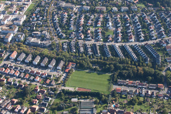 Vue aérienne de FC Busenbach 1920 eV à le quartier Busenbach in Waldbronn dans le département Bade-Wurtemberg, Allemagne