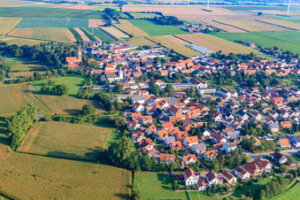 Vue aérienne de Dans le jardin du château à Minfeld dans le département Rhénanie-Palatinat, Allemagne