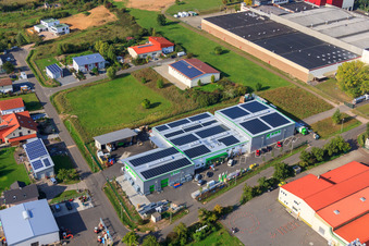 Vue aérienne de Raiffeisen Agrarhandel Pfalz GmbH (Ilbesheim) à Ilbesheim bei Landau dans le département Rhénanie-Palatinat, Allemagne