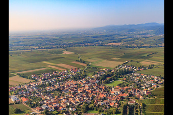Vue aérienne de Vue du village depuis le nord à le quartier Mörzheim in Landau in der Pfalz dans le département Rhénanie-Palatinat, Allemagne