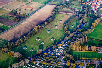 Photographie aérienne de Ferme d'autruches de Mhou à Rülzheim dans le département Rhénanie-Palatinat, Allemagne