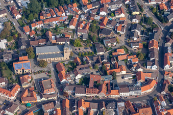 Vue aérienne de Sainte Cécile à Östringen dans le département Bade-Wurtemberg, Allemagne