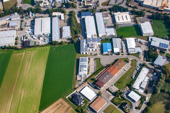 Vue aérienne de Parc industriel SW à le quartier Dühren in Sinsheim dans le département Bade-Wurtemberg, Allemagne