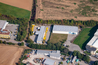 Vue aérienne de Service postal allemand à le quartier Dühren in Sinsheim dans le département Bade-Wurtemberg, Allemagne