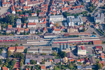 Vue aérienne de Nouvelle gare à Sinsheim dans le département Bade-Wurtemberg, Allemagne