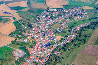 Photographie aérienne de Vue du village depuis le sud-est à le quartier Waldmühlbach in Billigheim dans le département Bade-Wurtemberg, Allemagne