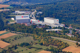 Vue aérienne de Würth Industrie Service GmbH & Co. KG à Bad Mergentheim dans le département Bade-Wurtemberg, Allemagne