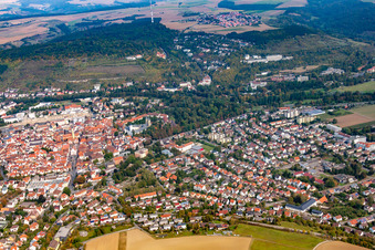 Vue aérienne de Bad Mergentheim dans le département Bade-Wurtemberg, Allemagne