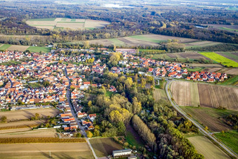 Vue aérienne de Village du sud à Hördt dans le département Rhénanie-Palatinat, Allemagne