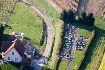 Bremmelbach dans le département Bas Rhin, France depuis l'avion