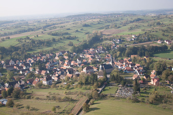 Preuschdorf dans le département Bas Rhin, France vue du ciel