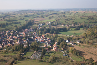Enregistrement par drone de Preuschdorf dans le département Bas Rhin, France