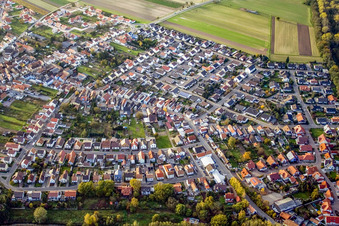 Vue aérienne de Mozartstr à Hördt dans le département Rhénanie-Palatinat, Allemagne