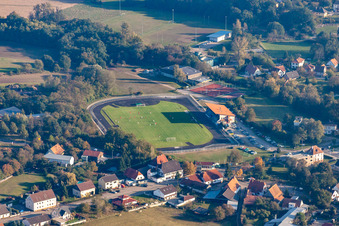 Vue aérienne de TC Louterbourg à le quartier Neulauterburg in Lauterbourg dans le département Bas Rhin, France