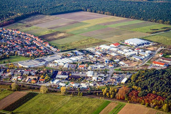 Vue aérienne de Zone industrielle de Fellach à Bellheim dans le département Rhénanie-Palatinat, Allemagne