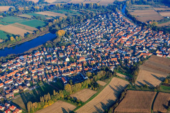 Vue aérienne de Rue Wörther à Neuburg am Rhein dans le département Rhénanie-Palatinat, Allemagne