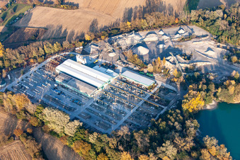 Vue aérienne de Technologie des eaux usées de Neuburg et Hornbach à Hagenbach dans le département Rhénanie-Palatinat, Allemagne