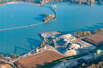 Vue aérienne de Sable de quartz Wolff & Müller à Hagenbach dans le département Rhénanie-Palatinat, Allemagne