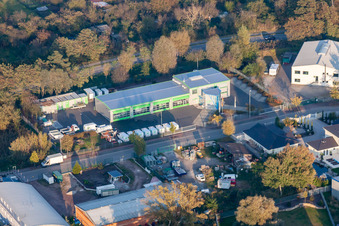 Photographie aérienne de Zone commerciale de Mittelwegring à Jockgrim dans le département Rhénanie-Palatinat, Allemagne