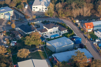 Vue oblique de Zone commerciale de Mittelwegring à Jockgrim dans le département Rhénanie-Palatinat, Allemagne