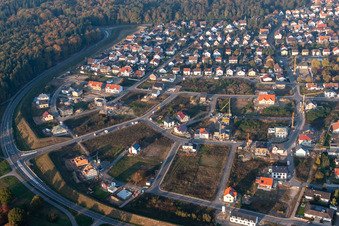 Forstlandallee à Jockgrim dans le département Rhénanie-Palatinat, Allemagne vue du ciel