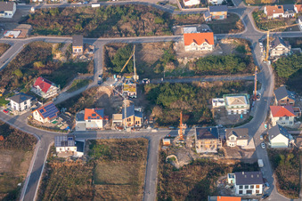 Vue aérienne de Bague pour oiseau à Jockgrim dans le département Rhénanie-Palatinat, Allemagne