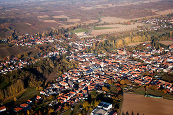 Vue aérienne de Quartier Ingenheim in Billigheim-Ingenheim dans le département Rhénanie-Palatinat, Allemagne