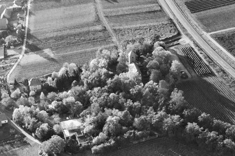 Vue aérienne de Protestation. Église à le quartier Wollmesheim in Landau in der Pfalz dans le département Rhénanie-Palatinat, Allemagne