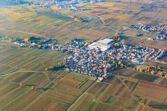 Vue aérienne de Vue du village depuis le sud-est à Böchingen dans le département Rhénanie-Palatinat, Allemagne