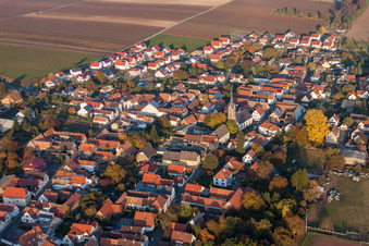 Photographie aérienne de Champs agricoles et terres agricoles à Essingen dans le département Rhénanie-Palatinat, Allemagne