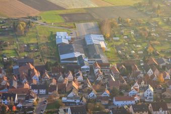 Extension DBK dans les jardins Unterkandler à Kandel dans le département Rhénanie-Palatinat, Allemagne d'en haut