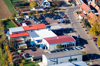 Vue aérienne de Concessionnaire automobile Main Street Walter à Steinweiler dans le département Rhénanie-Palatinat, Allemagne