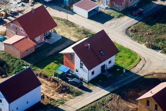 Vue oblique de Nouvelle zone de développement de Brotäcker à Steinweiler dans le département Rhénanie-Palatinat, Allemagne