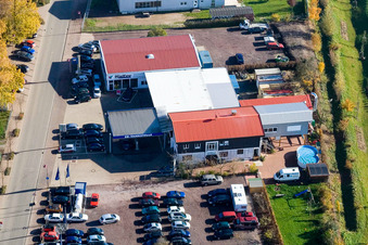 Vue aérienne de Concessionnaire automobile Main Street Walter à Steinweiler dans le département Rhénanie-Palatinat, Allemagne