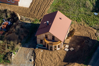 Vue d'oiseau de Nouvelle zone de développement de Brotäcker à Steinweiler dans le département Rhénanie-Palatinat, Allemagne