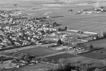 Vue d'oiseau de Nouvelle zone de développement Im Holderbusch à Minfeld dans le département Rhénanie-Palatinat, Allemagne