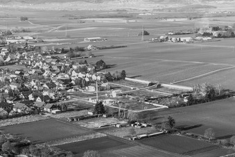 Nouvelle zone de développement Im Holderbusch à Minfeld dans le département Rhénanie-Palatinat, Allemagne vue du ciel