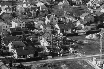 Vue aérienne de Dans le sable à Minfeld dans le département Rhénanie-Palatinat, Allemagne